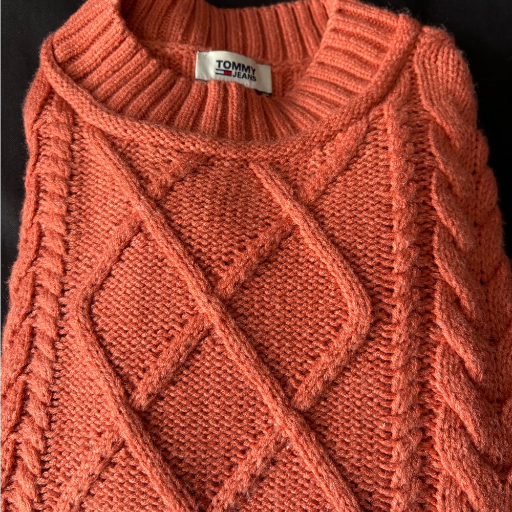 Tommy Hilfiger Orange Women's Cable Knit Sweater